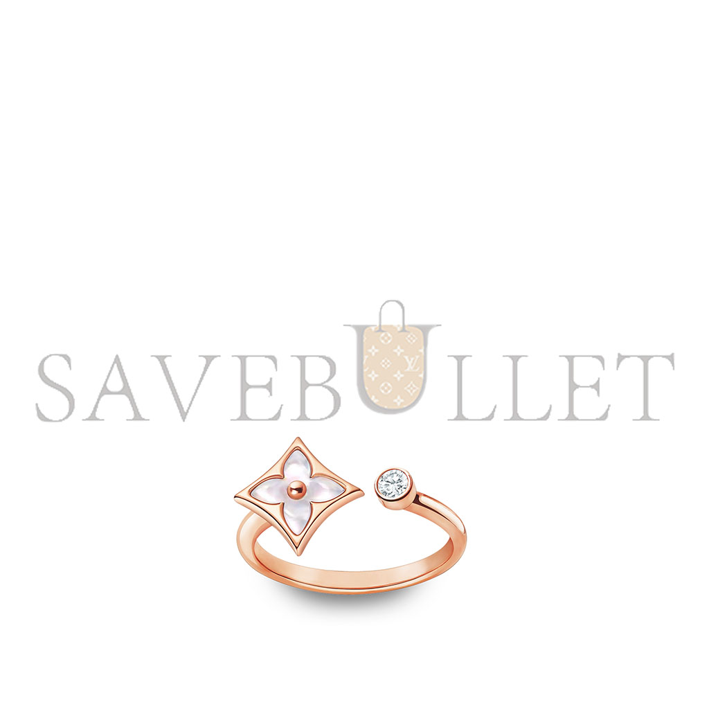 l**is v*t*n color blossom mini star rose gold, white mother-of-pearl and Di*m*nd ring q9s80a